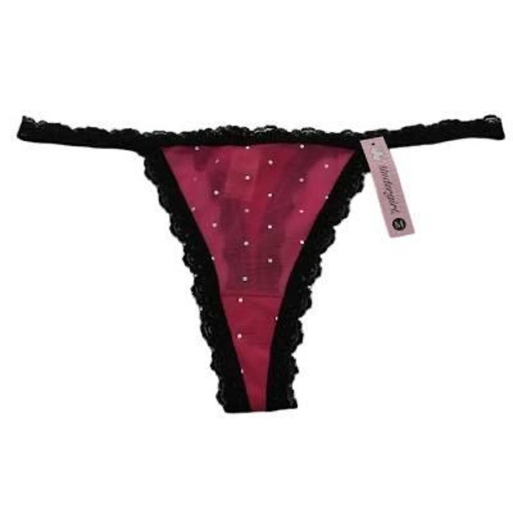 Undergirl Sheer Rhinestone Lace Thong Panties - 3 pack